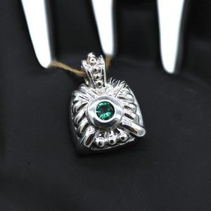 Judith Ripka Green Gemstone 925 Sterling Silver Pendant